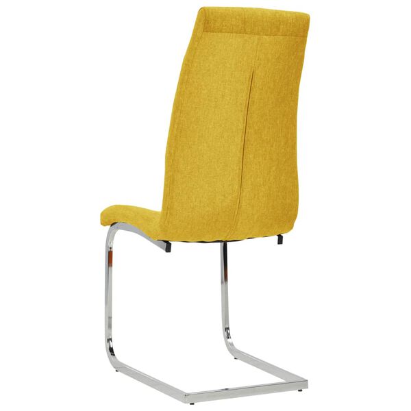 vidaXL Chaises &agrave; manger cantilever lot de 2 jaune tissu