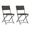 vidaXL Chaises pliantes 2 pi&egrave;ces PEHD et acier marron
