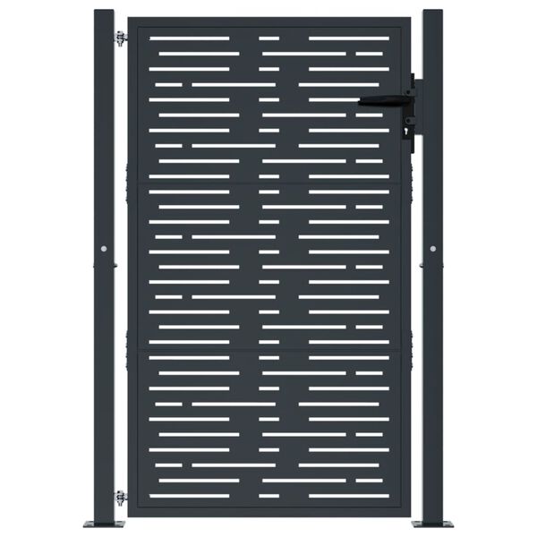 vidaXL Portail de jardin Anthracite 100x150 cm Acier Design carré