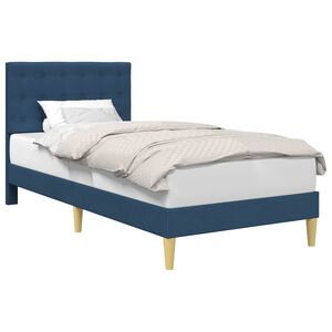 vidaXL Cadre de lit avec t&ecirc;te de lit Bleu 100 x 200 cm Tissu