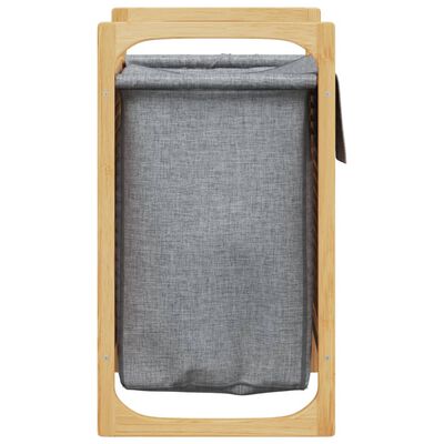 vidaXL Panier à linge avec sac gris 32x30x36,5 cm bambou