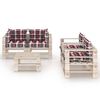 vidaXL Salon palette de jardin 5 pcs avec coussins bois de pin