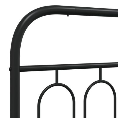 vidaXL Cadre de lit métal sans matelas avec tête de lit noir 90x190 cm