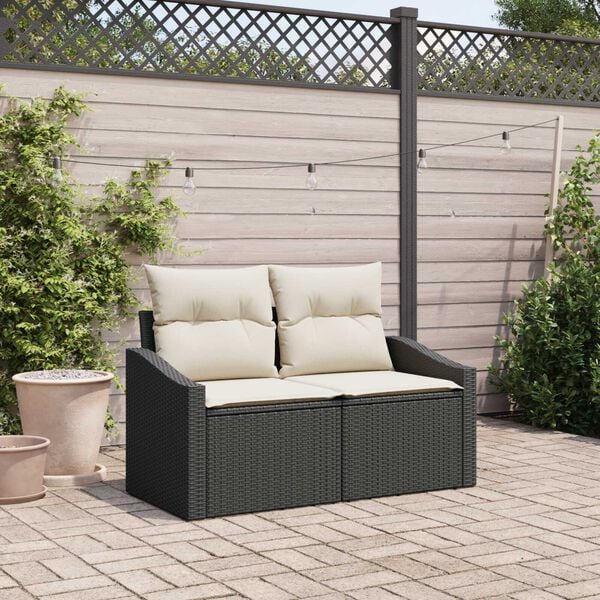 vidaXL Canap&eacute; de jardin avec coussin 123 x 62 x 69 cm polyrotin