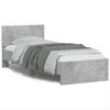 vidaXL Cadre de lit sans matelas avec t&ecirc;te de lit gris b&eacute;ton 90x200 cm