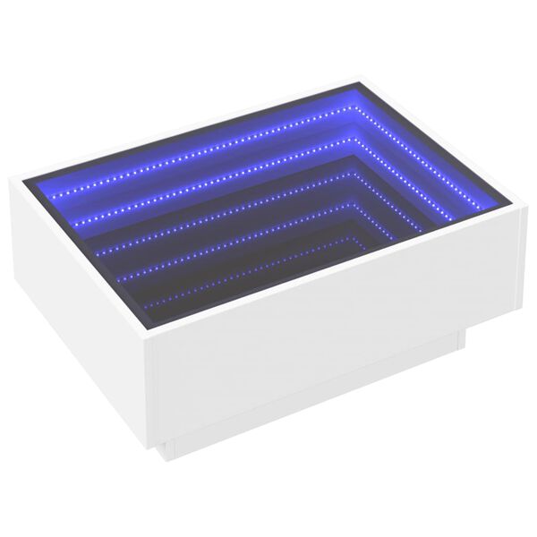 vidaXL Table basse avec LED blanc 70x50x30 cm bois d'ing&eacute;nierie