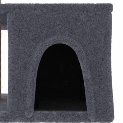 vidaXL Arbre à chat avec griffoirs en sisal gris foncé 48 cm