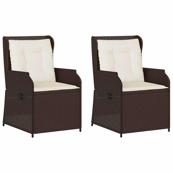 vidaXL Banc de jardin avec coussin 2 pcs Marron Poly rotin