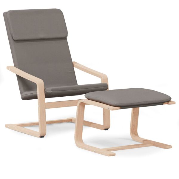 vidaXL Chaise de relaxation avec repose-pied Taupe Tissu