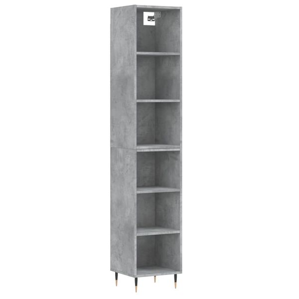 vidaXL Buffet haut Gris b&eacute;ton 34,5x32,5x180 cm Bois d'ing&eacute;nierie