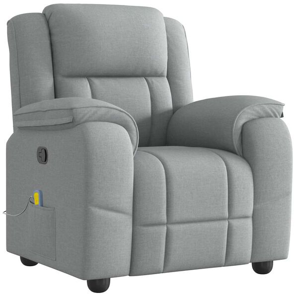 vidaXL Fauteuil de massage inclinable Gris clair Tissu