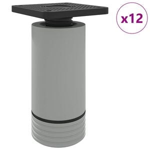 vidaXL Pieds de meuble R&eacute;glable 12 pi&egrave;ces Blanc 64 x 64 x 100 mm PP
