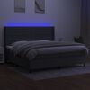 vidaXL Sommier &agrave; lattes de lit matelas LED Gris fonc&eacute; 200x200 cm Tissu