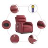 vidaXL Fauteuil inclinable de massage Rouge bordeaux Similicuir
