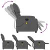 vidaXL Fauteuil inclinable de massage gris foncé tissu
