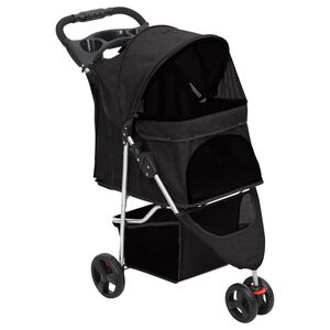 vidaXL Poussette pour chien pliante Noir 80x46x98 cm Tissu Oxford