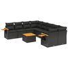 vidaXL Salon de jardin 9 pcs avec coussins noir r&eacute;sine tress&eacute;e