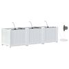 vidaXL Cache-pot de jardin 3 pcs Blanc 120 x 40 x 37,5 cm Plastique