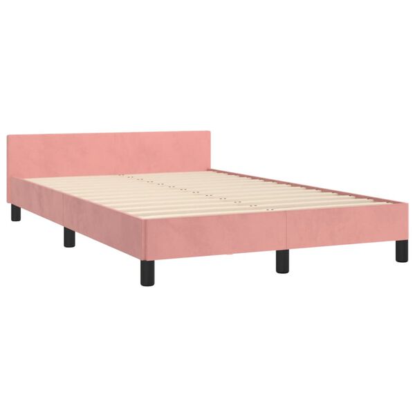 vidaXL Cadre de lit sans matelas rose 120x190 cm velours