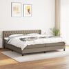 vidaXL Sommier &agrave; lattes de lit avec matelas Taupe 200x200 cm Tissu