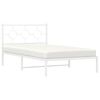 vidaXL Cadre de lit m&eacute;tal sans matelas et t&ecirc;te de lit blanc 107x203 cm