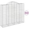 vidaXL Paniers &agrave; gabions arqu&eacute;s 14 pcs 200x50x160/180 cm Fer galvanis&eacute;