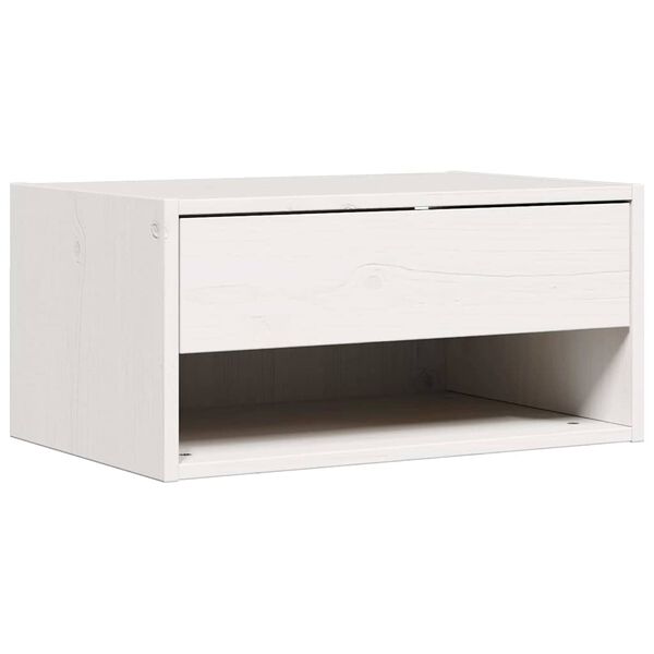 vidaXL Table de chevet Blanc 50 x 32,5 x 24 cm Bois massif en pin