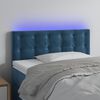 vidaXL T&ecirc;te de lit &agrave; LED Bleu fonc&eacute; 90x5x78/88 cm Velours