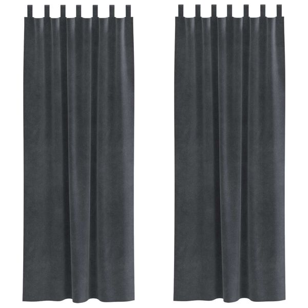 vidaXL Rideaux occultants 2 pcs Gris clair 140 x 260 cm Velours