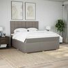 vidaXL Sommier &agrave; lattes de lit avec matelas Taupe 180x200 cm Tissu