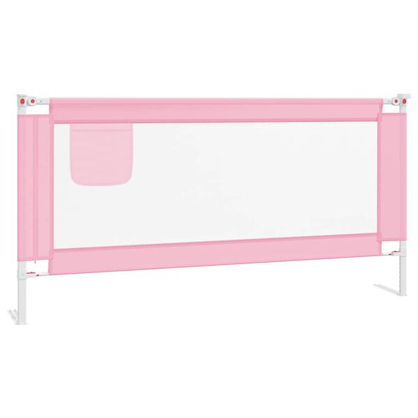vidaXL Barrière de sécurité de lit d'enfant Rose 180x25 cm Tissu