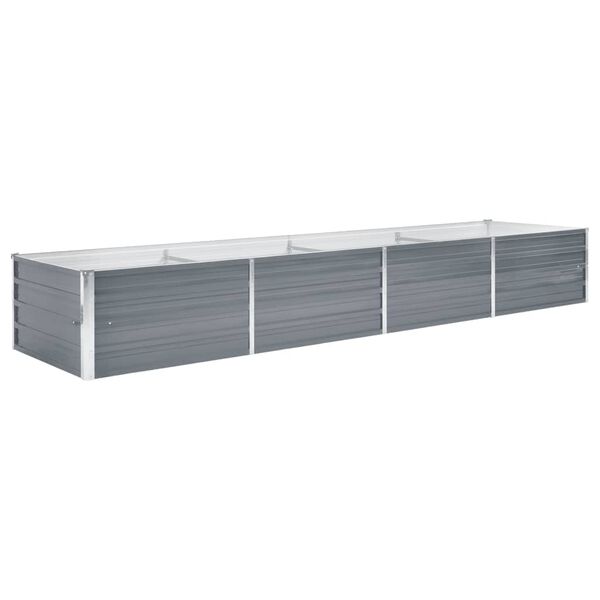 vidaXL Lit sur&eacute;lev&eacute; de jardin Acier galvanis&eacute; 320x80x45 cm Gris