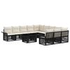 vidaXL Ensemble de canap&eacute; de jardin 12 pc Noir et blanc cr&egrave;me