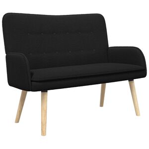 vidaXL Sofa 2 places Noir 115 x 61 x 87 cm Boucl&eacute;