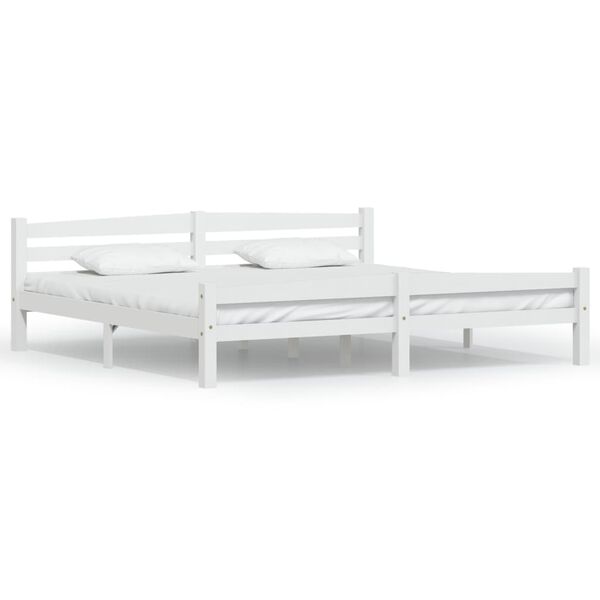 vidaXL Cadre de lit sans matelas blanc bois massif de pin 200x200 cm