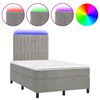 vidaXL Sommier &agrave; lattes de lit avec matelas LED gris clair 120x190 cm