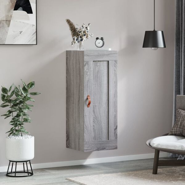 vidaXL Armoire murale sonoma gris 34,5x34x90 cm bois d'ing&eacute;nierie