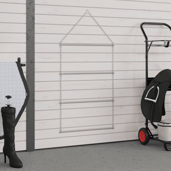 vidaXL Support de tapis de selle argent&eacute; acier inoxydable