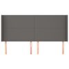 vidaXL T&ecirc;te de lit avec oreilles Gris 163x16x118/128 cm Similicuir