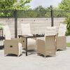 vidaXL Ensemble de salle &agrave; manger pour jardin 5 pcs Beige Poly rotin
