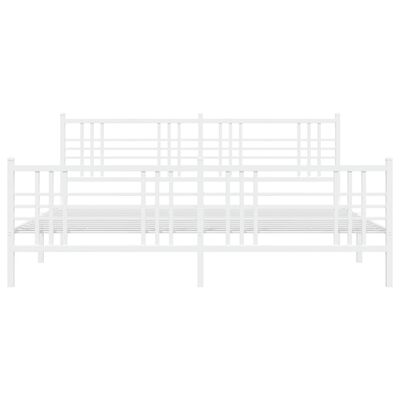 vidaXL Cadre de lit métal sans matelas et pied de lit blanc 183x213 cm