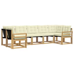 vidaXL Ensemble de canap&eacute;s d'ext&eacute;rieur 7 pc Blanc et cr&egrave;me