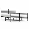 vidaXL Cadre de lit m&eacute;tal sans matelas avec pied de lit noir 150x200cm