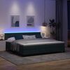 vidaXL Lit &agrave; ressort LED avec matelas Vert fonc&eacute; 200 x 200 cm Velours