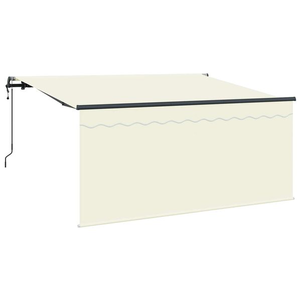 vidaXL Auvent R&eacute;tractable Cr&egrave;me 300 x 200 cm tissu