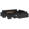 vidaXL Ensemble de canap&eacute; de jardin 14 pc Noir polyrotin