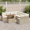 vidaXL Ensemble de canap&eacute; de jardin 9 pcs Beige Poly rotin