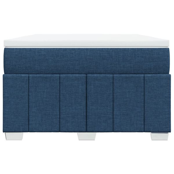 vidaXL Sommier &agrave; lattes de lit avec matelas bleu 120x190 cm tissu