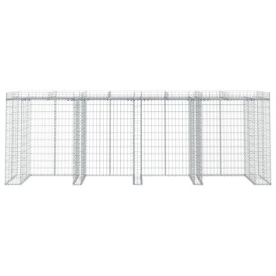 vidaXL Mur de gabion pour poubelle 350x91x120 cm fer galvanisé