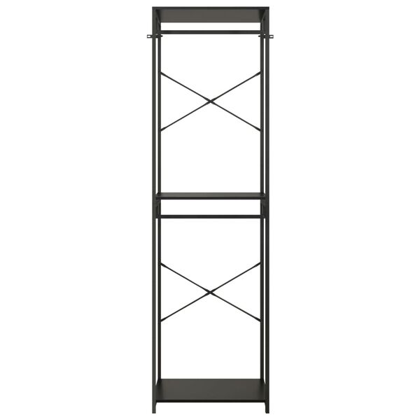 vidaXL Garde-robe Noir 60x40x213 cm M&eacute;tal et agglom&eacute;r&eacute;